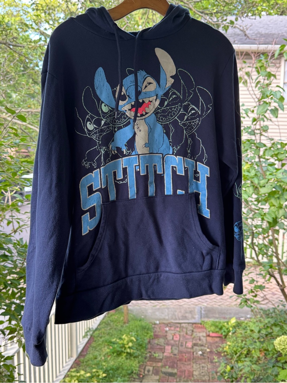 Disney Navy Blue Stitch Graphic Hoodie